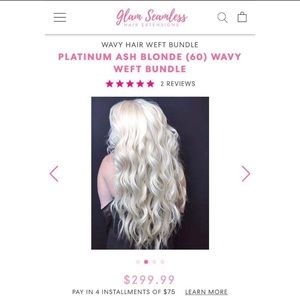 Glam Seamless Platinum Ash Blonde Weft! NEW!!!